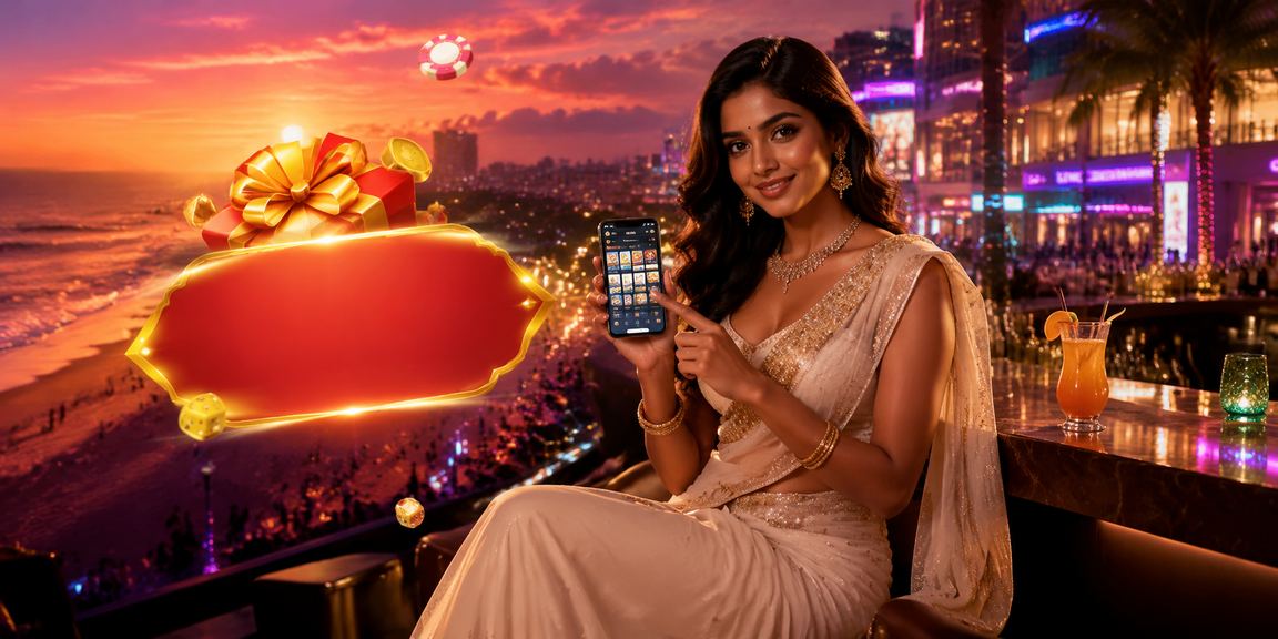 Mobile lottery gaming in Chennai evening street scene